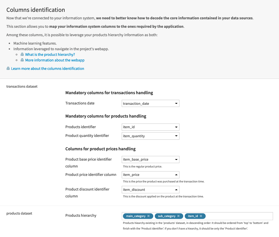 Dataiku screenshot of part of the Dataiku Application for CLV Forecasting