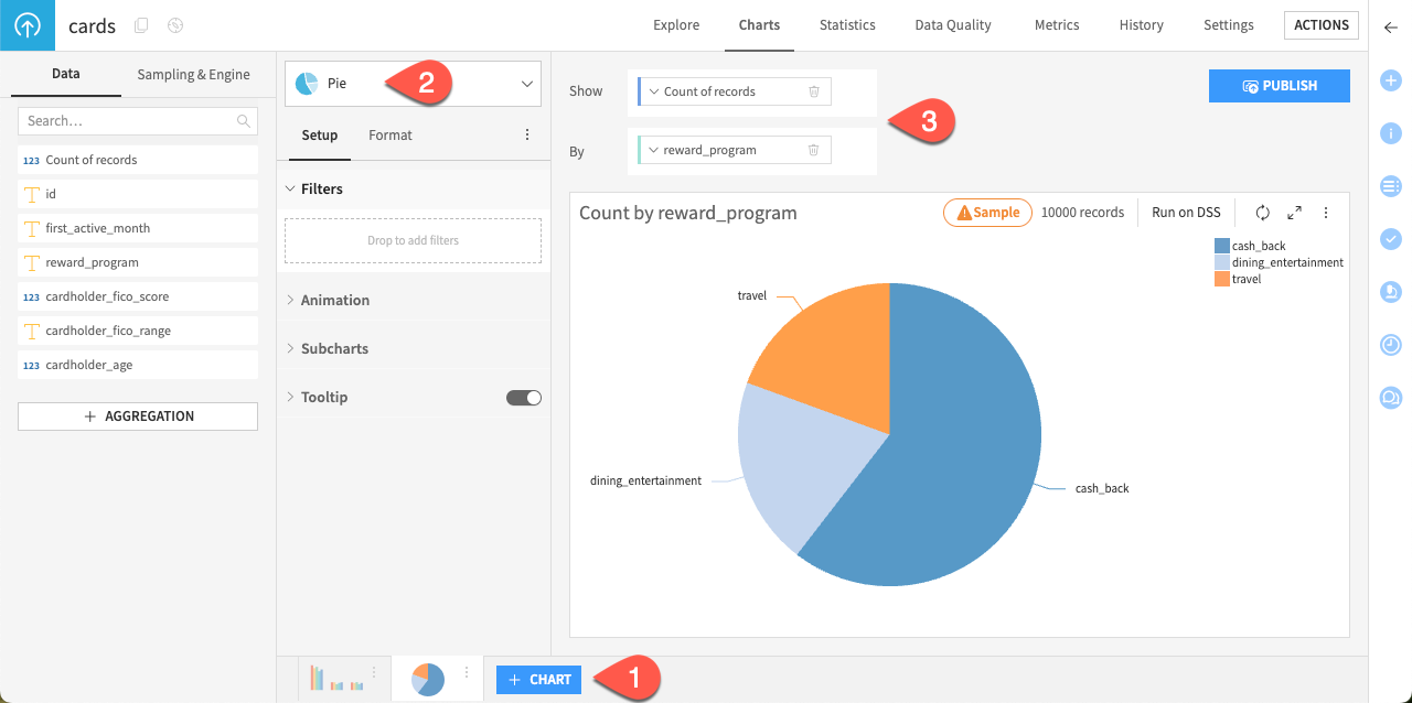 Dataiku screenshot of a pie chart.