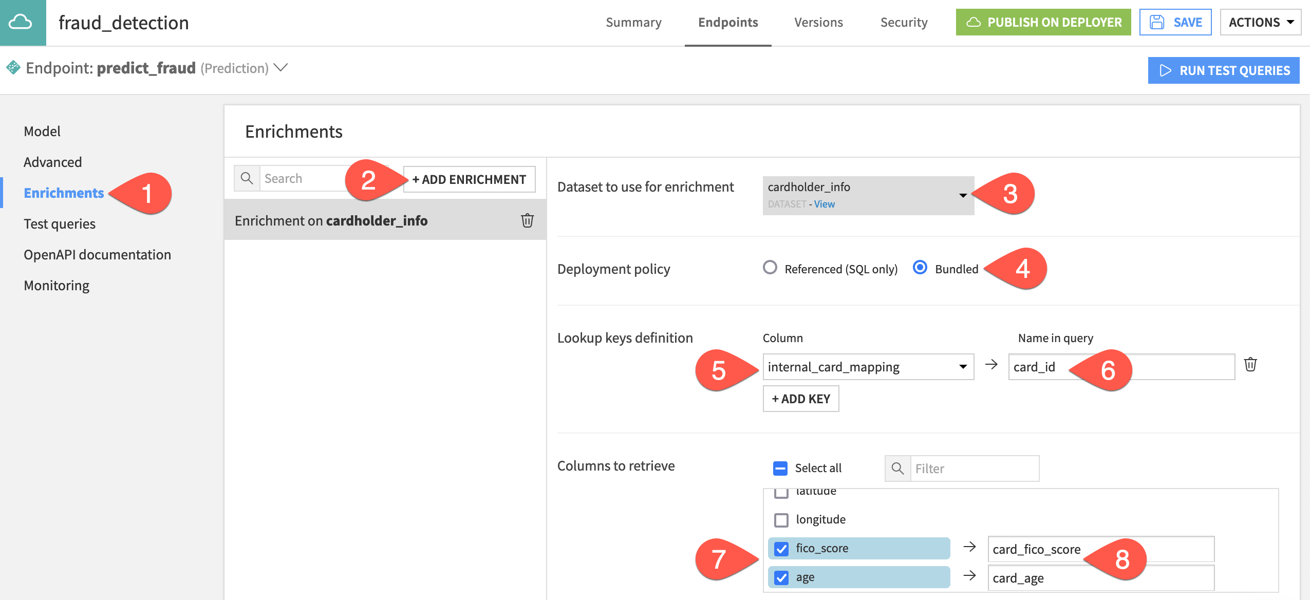 Configure settings for data enrichment.