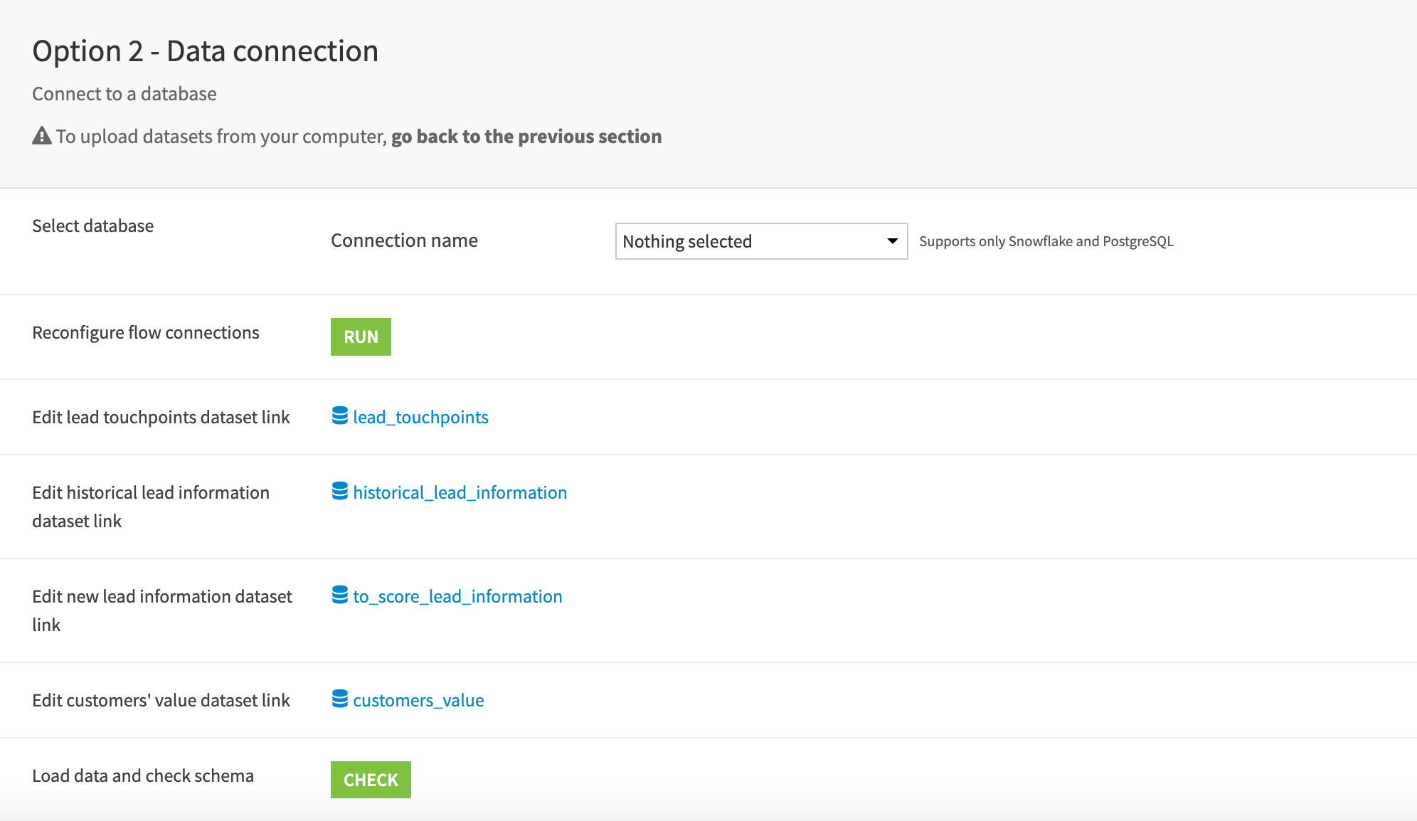 Dataiku screenshot of the accompanying Project Setup for this Solution.