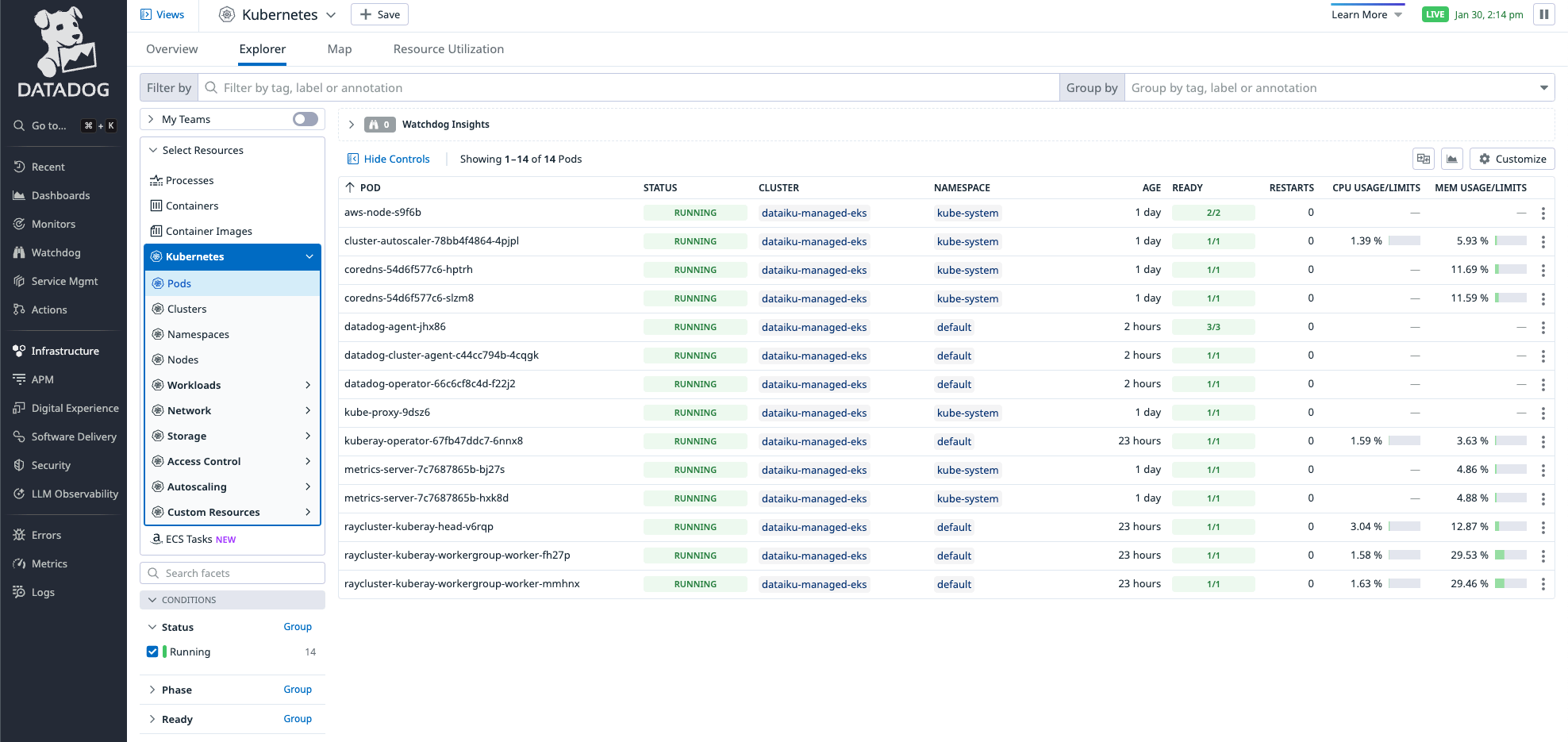 Datadog logs in portal