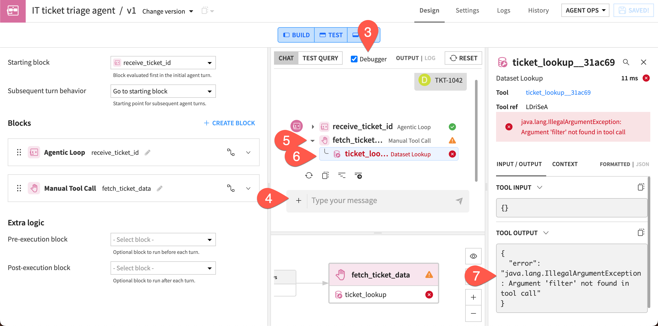 Screenshot of the steps to retest the blocks.