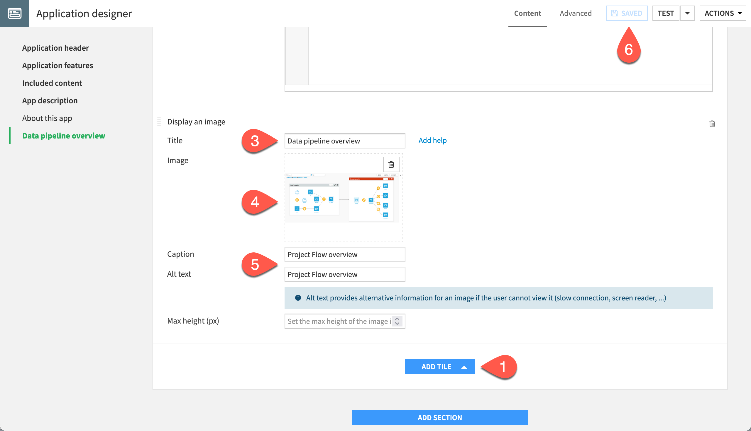 Dataiku screenshot of the image tile in a Dataiku app.