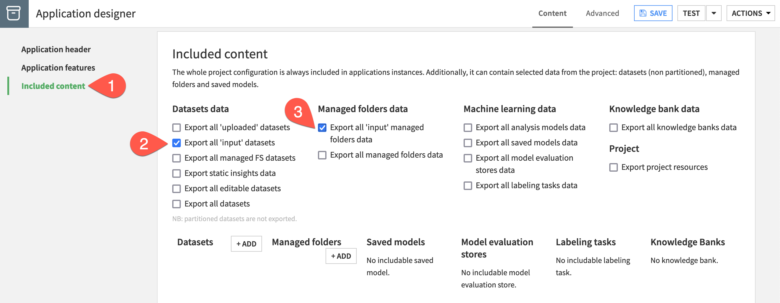 Dataiku screenshot of the included content tile of a Dataiku application.