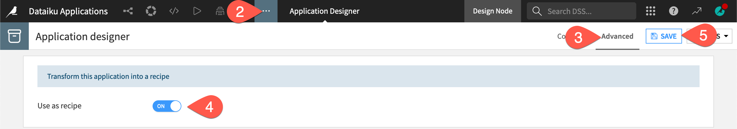 Dataiku screenshot of the advanced tab of a Dataiku application.