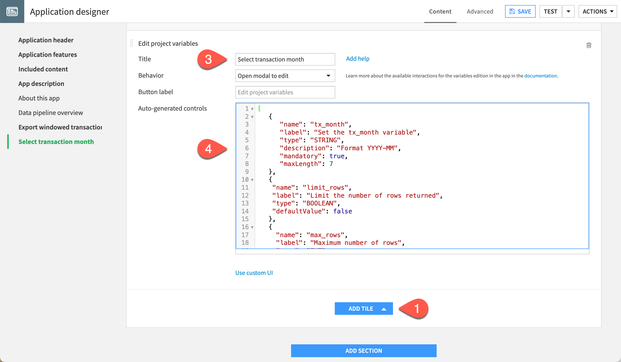 Dataiku screenshot of the variable tile in a Dataiku app.