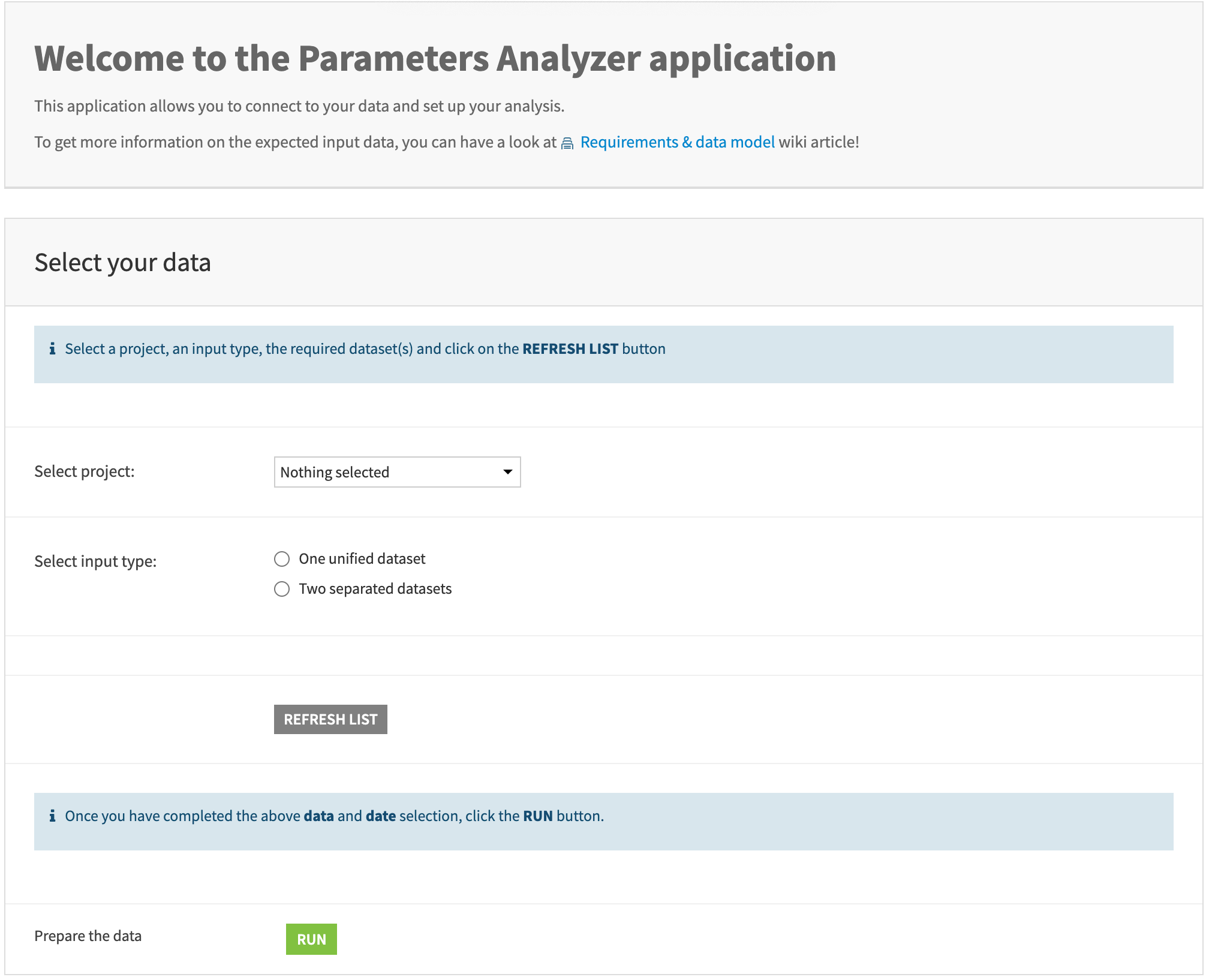 Dataiku Application interface