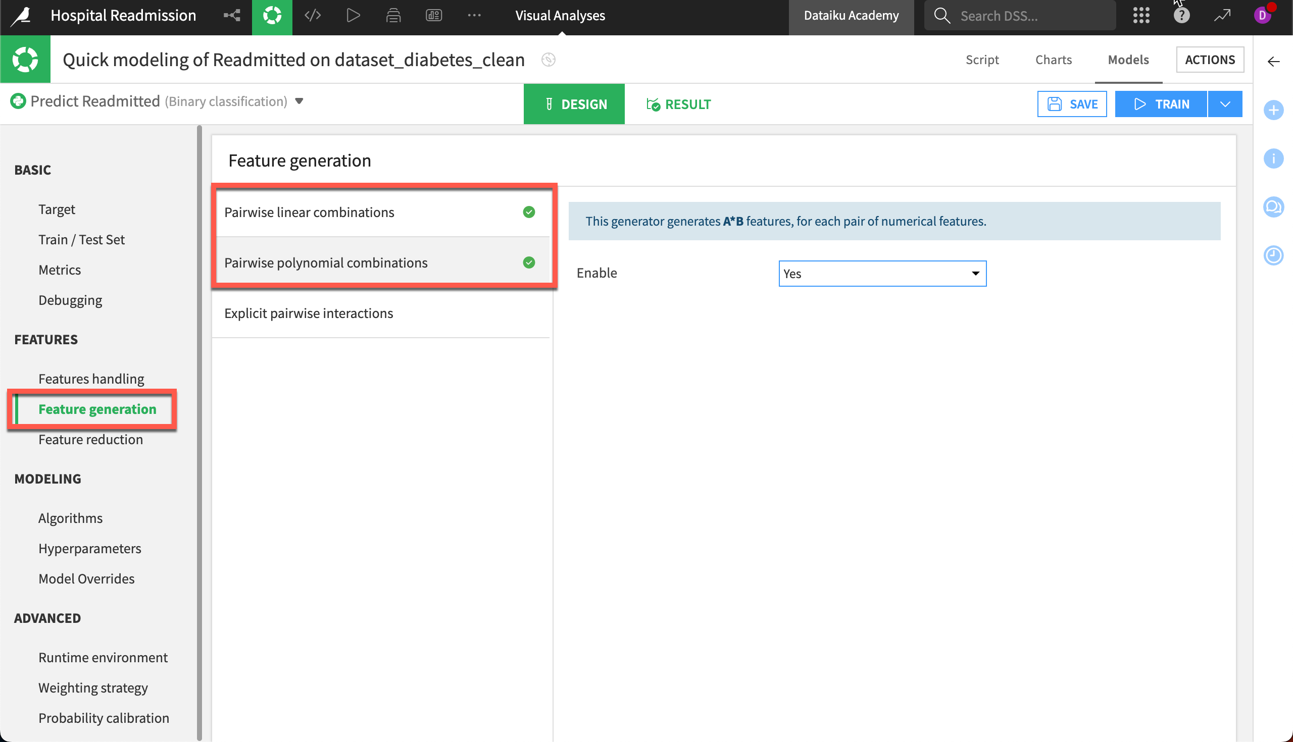 Pairwise interactions screen.