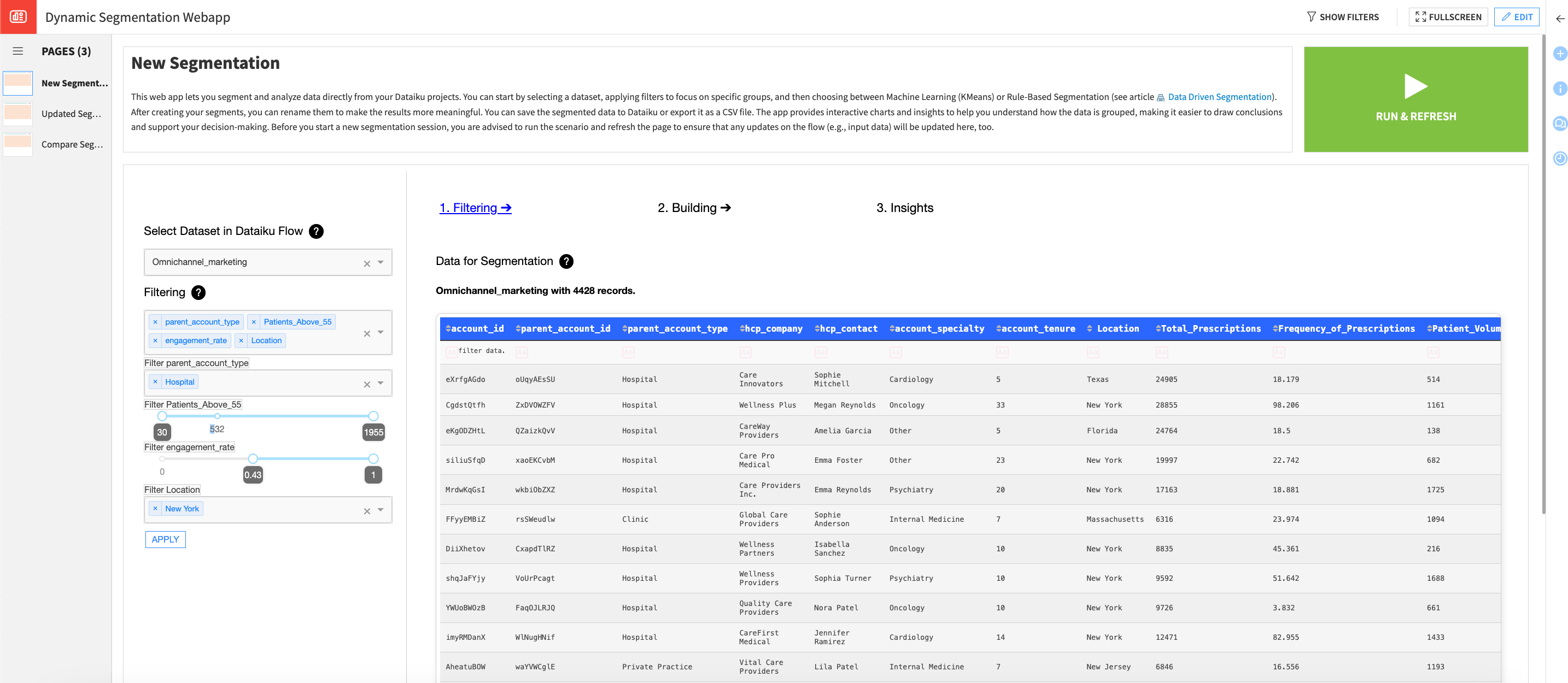 Plug data and filter.