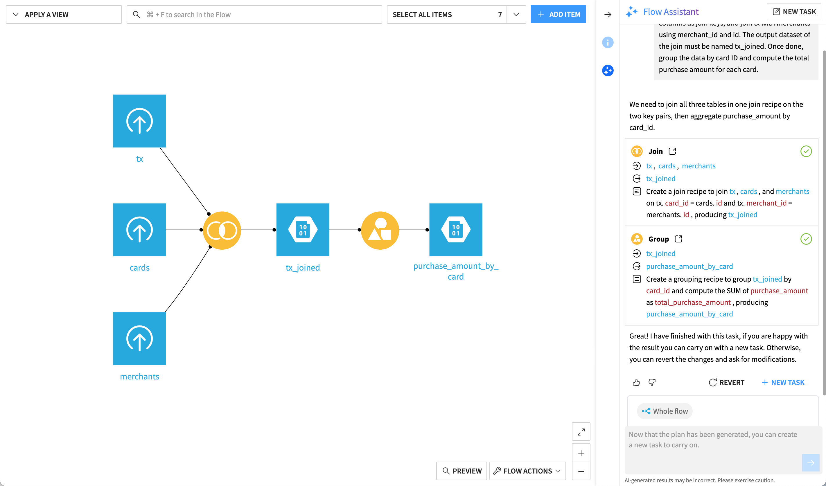 The Flow generated by the assistant.