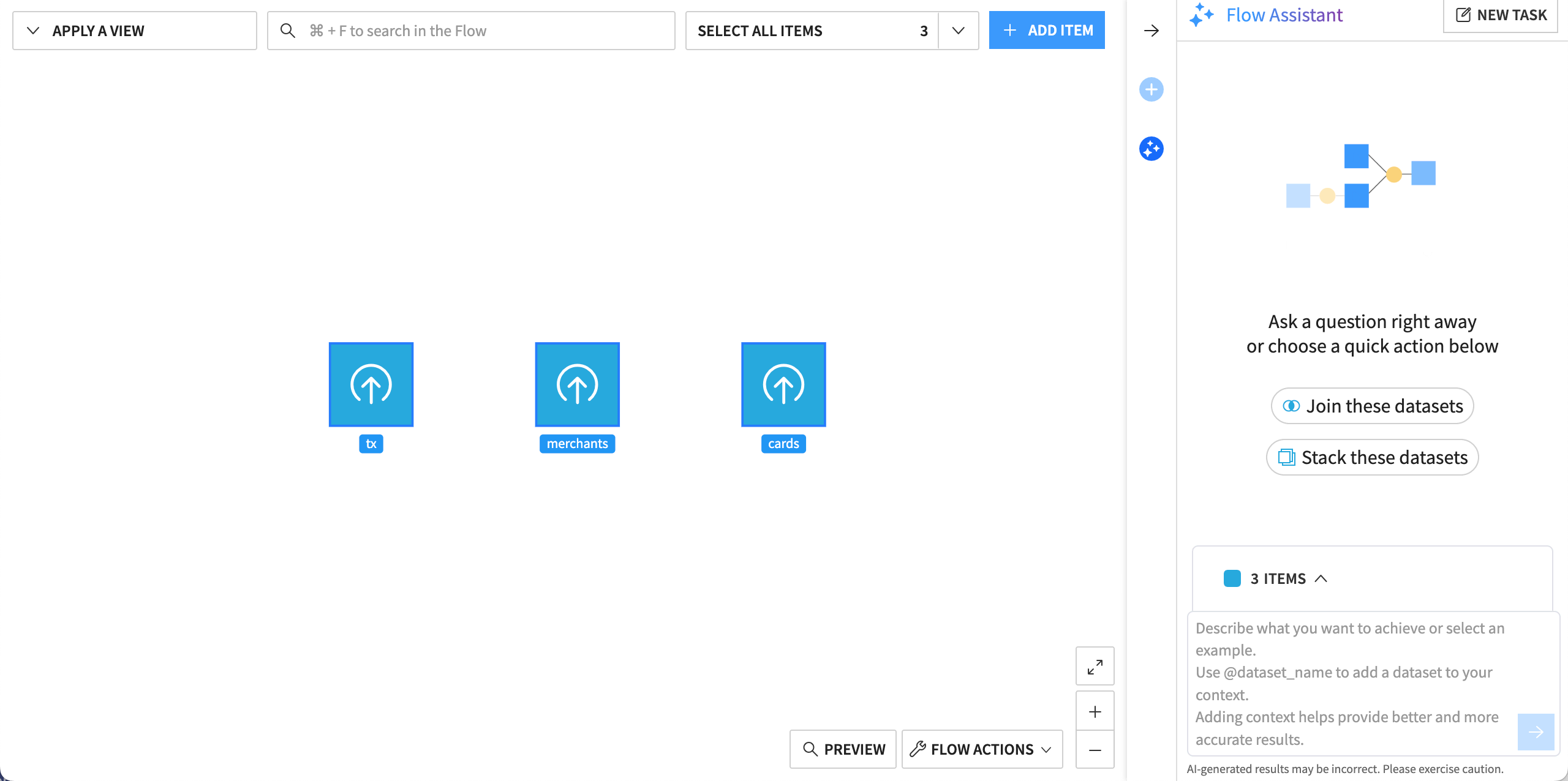 The Flow Assistant screen in the user interface.