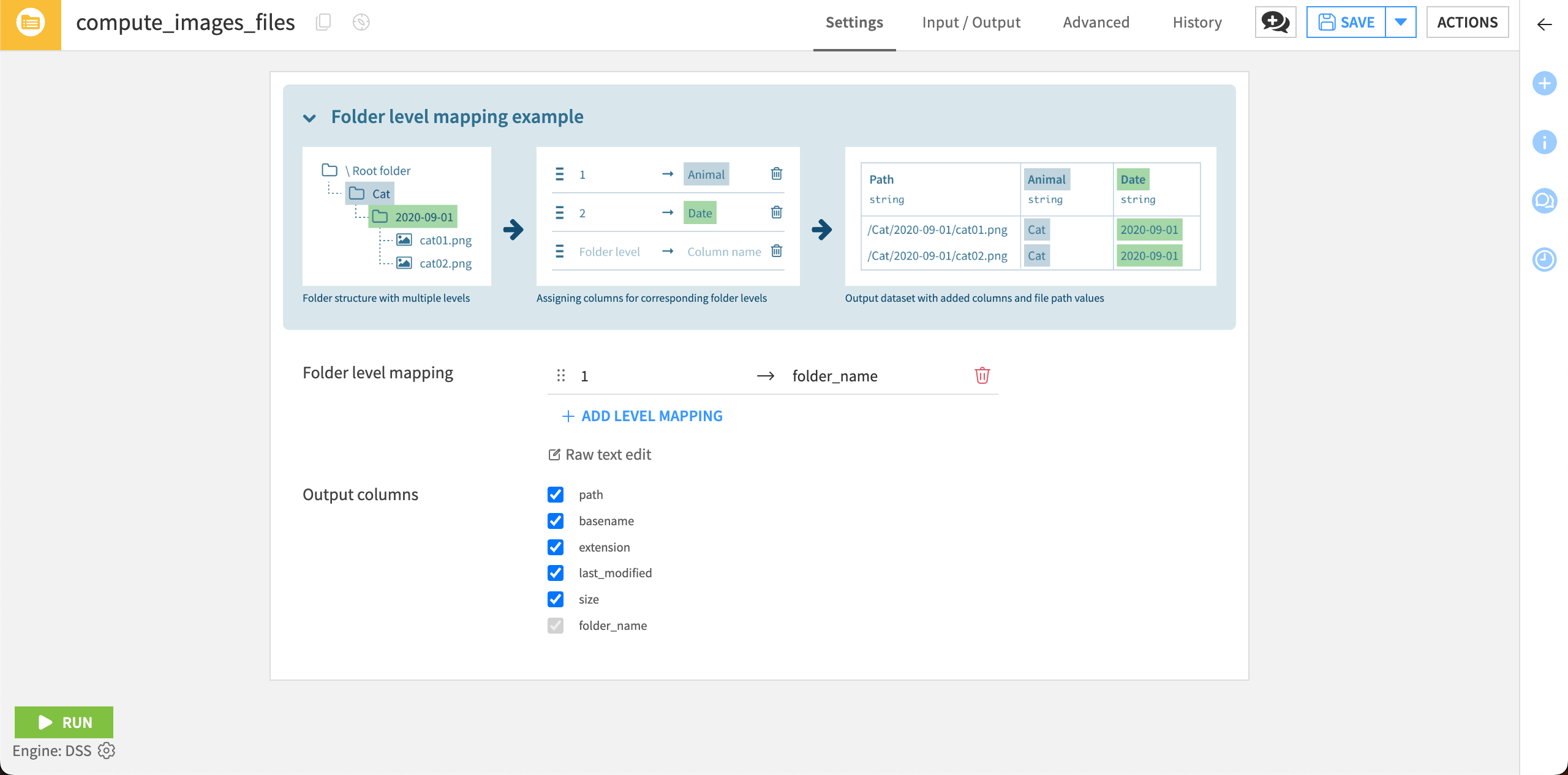 Using the List Contents recipe to prepare image files for processing.