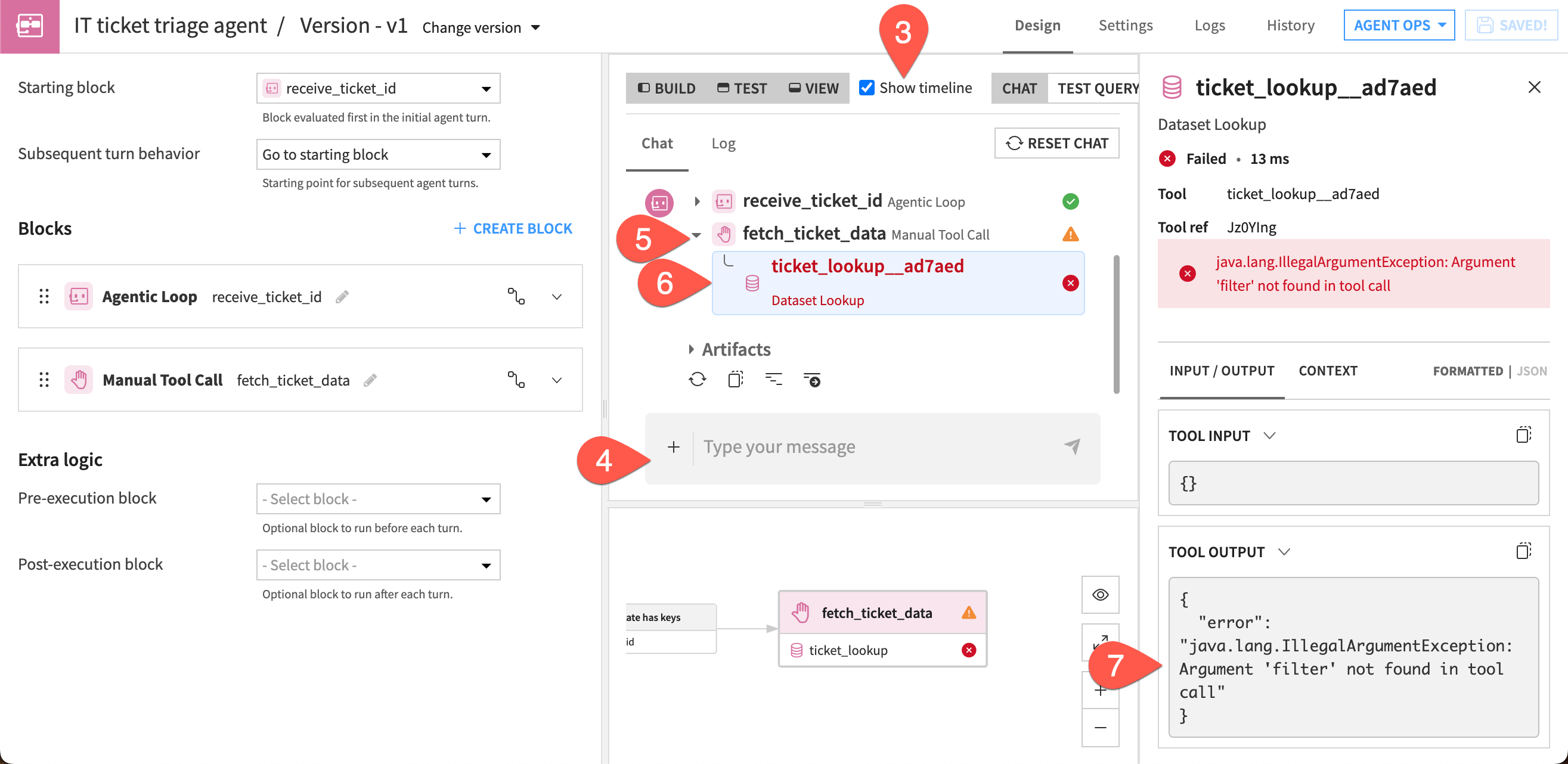 Screenshot of the steps to retest the blocks.