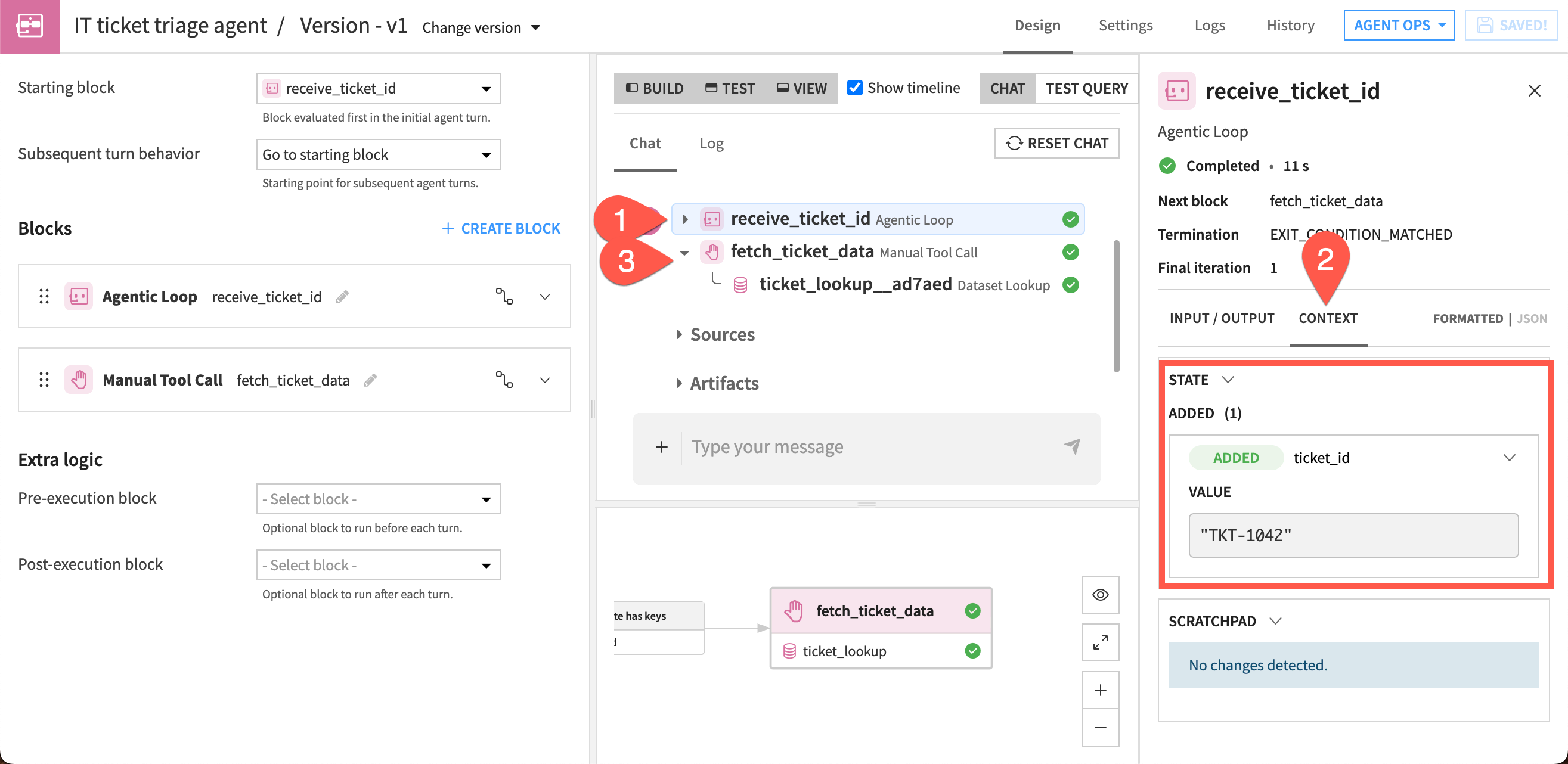 Screenshot of the steps to view memory changes in the first two blocks.