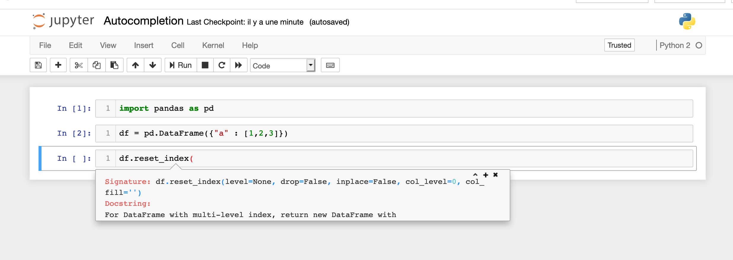 How to enable auto-completion in Jupyter Notebook — Dataiku