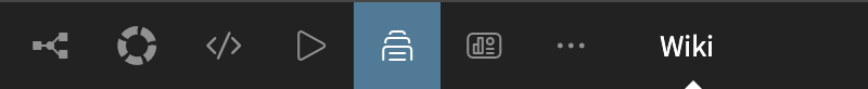 The Wiki menu in the Navigation bar.