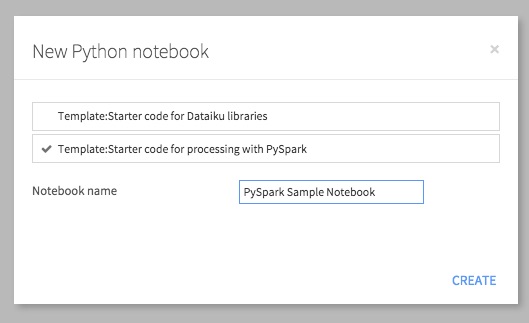 "Creating a new Python notebook from starter PySpark code"