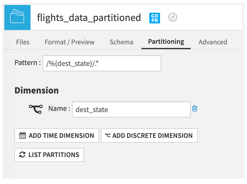 Details on the partition dataset.