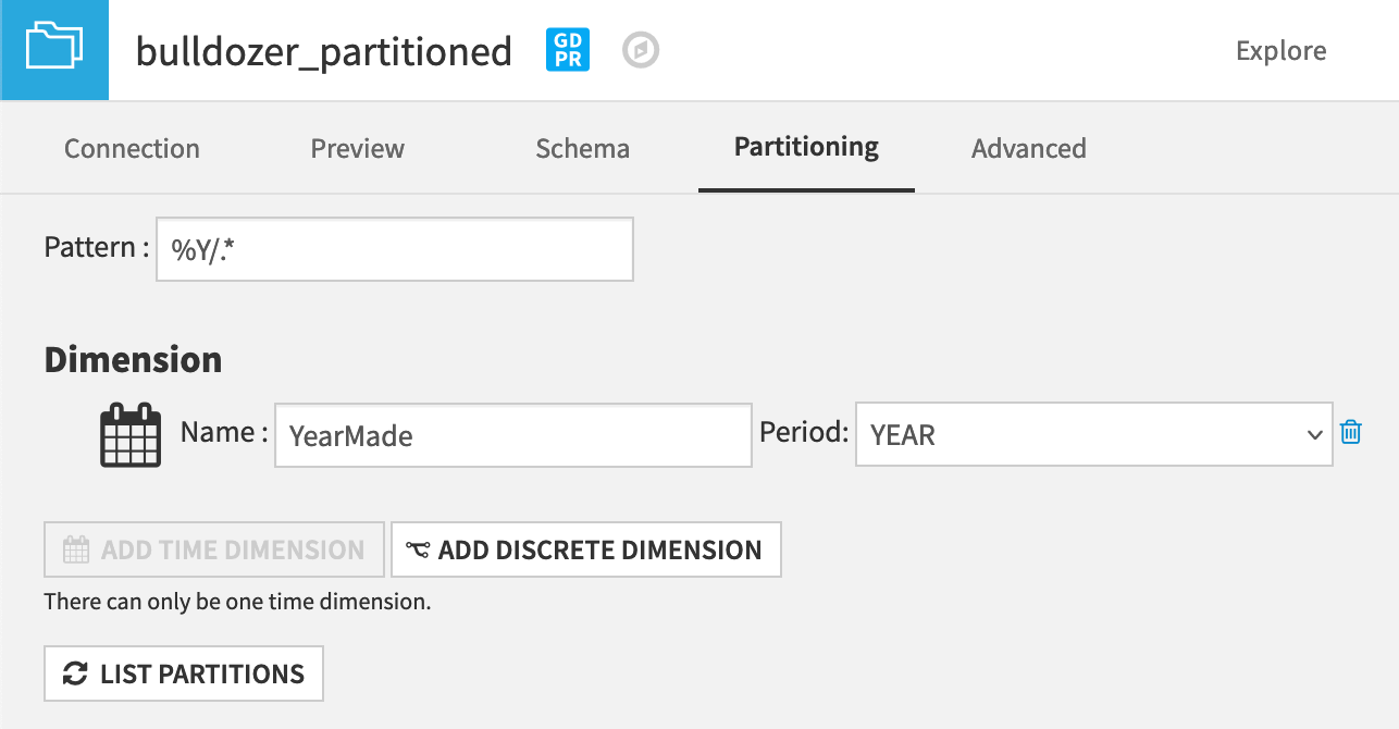 Setting the pattern that determines partitioning.