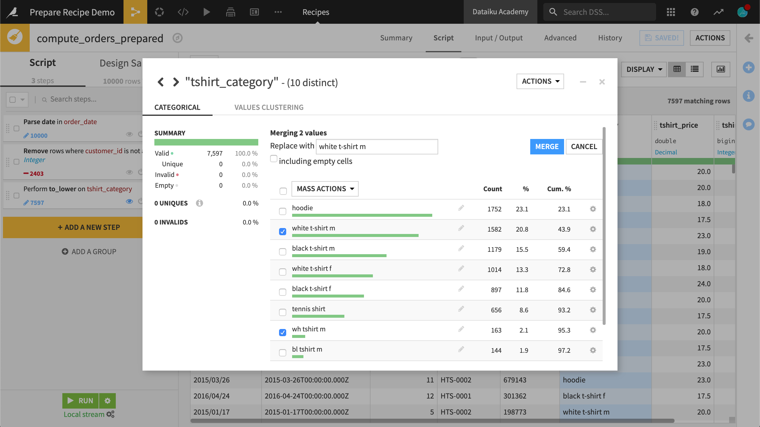 Screenshot of the Analyze window.