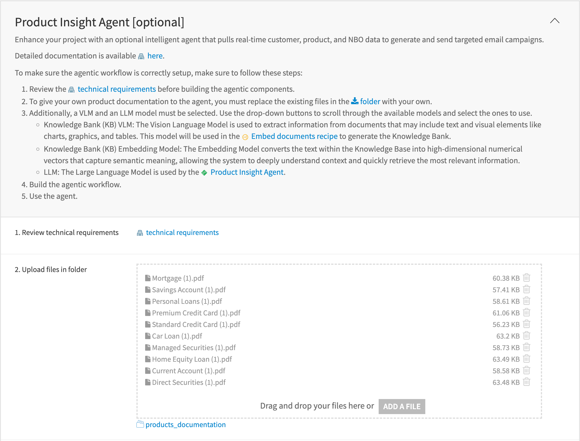 Dataiku screenshot of the accompanying Project Setup for this Solution