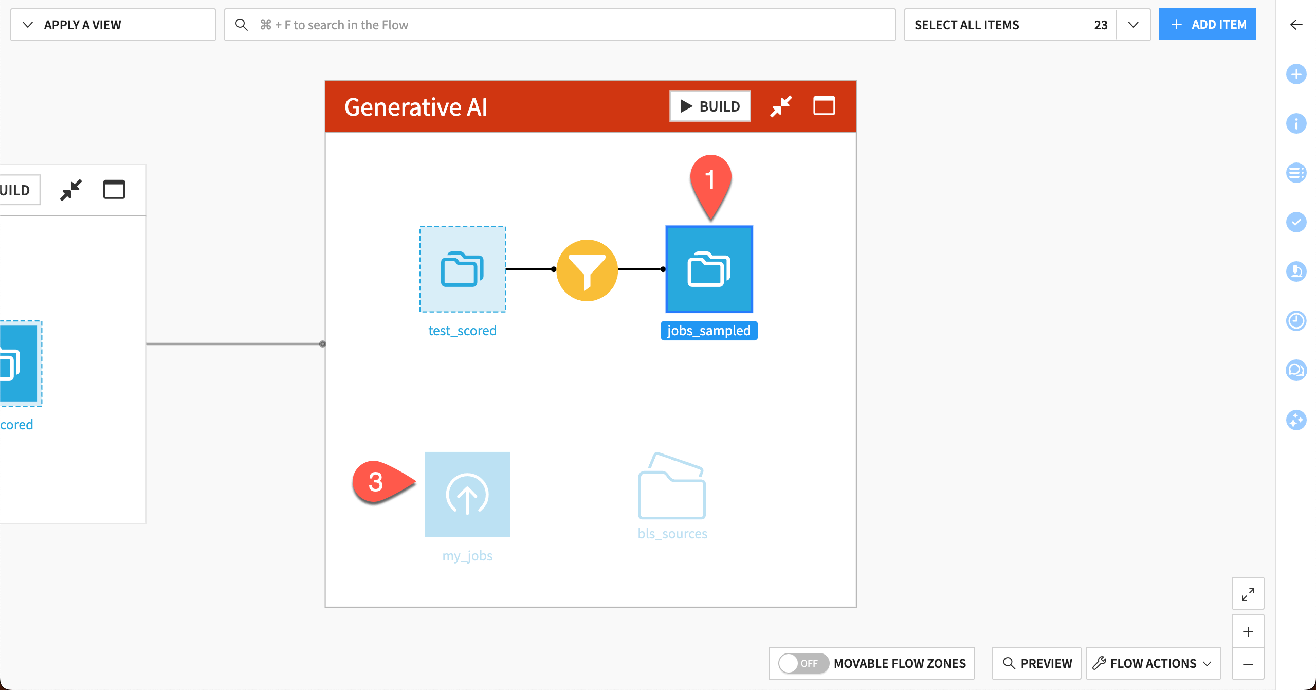 Dataiku screenshot of the jobs_sampled dataset.