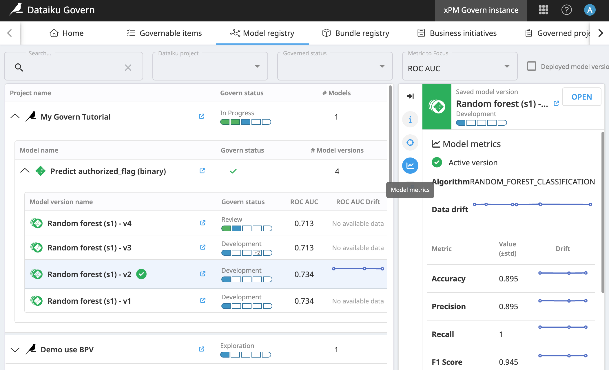 Screenshot highlighting where to find metrics in the Details panel.