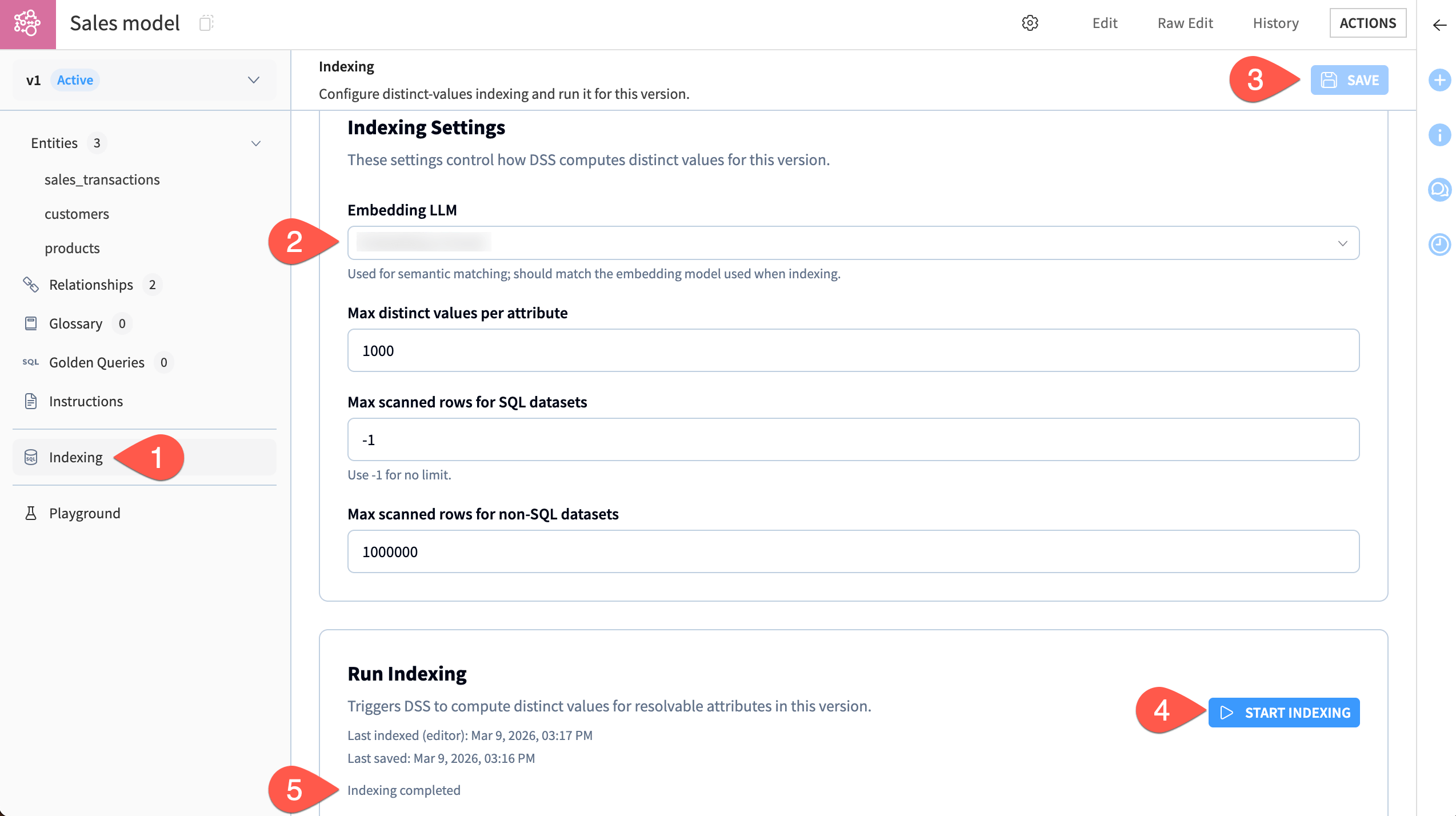 Screenshot showing the steps to create entities.