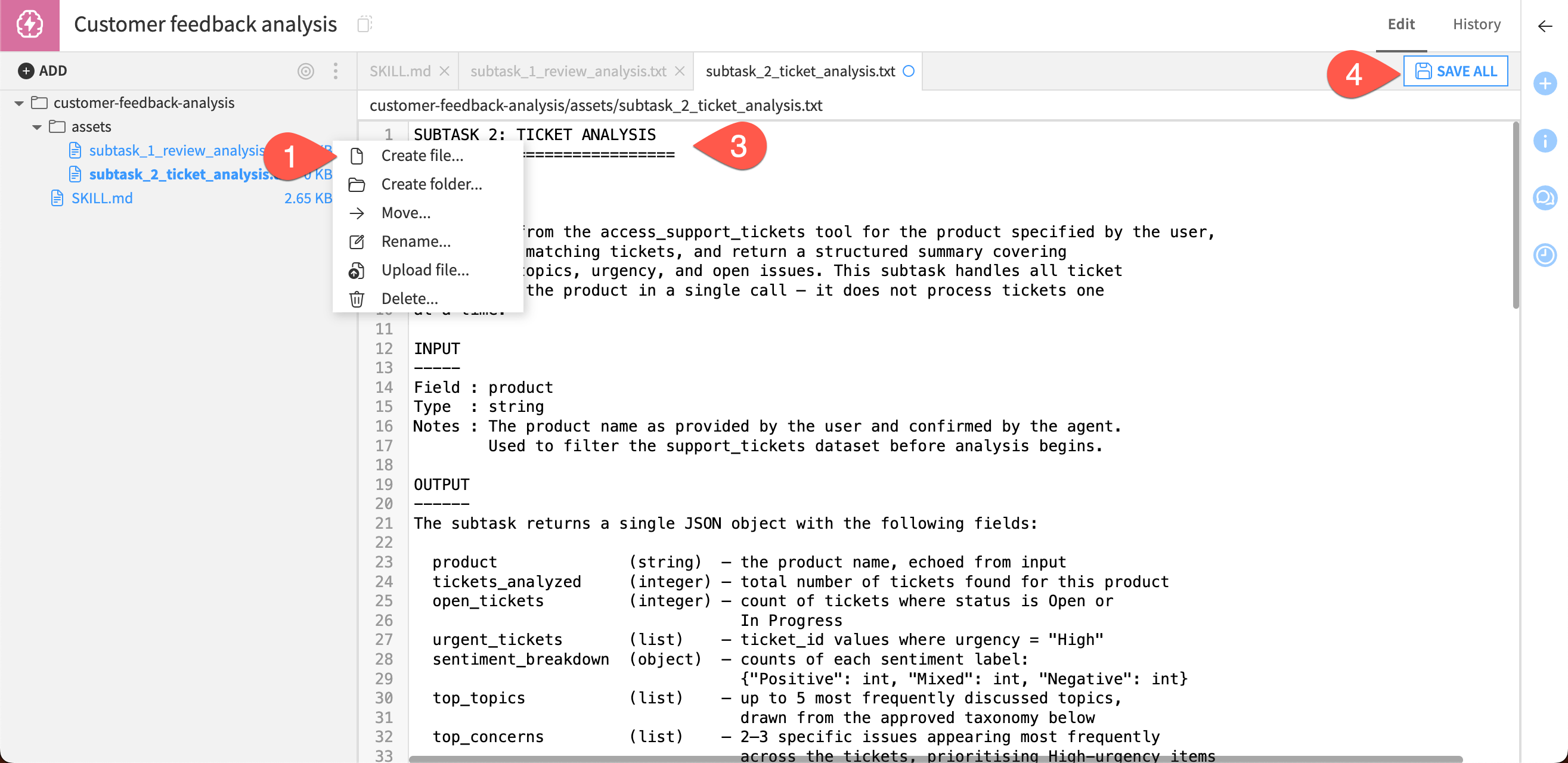 Screenshot showing steps to add the second subtask.