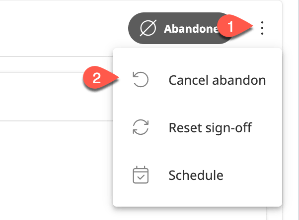 A screenshot of the Reset sign-off button in Dataiku Govern.