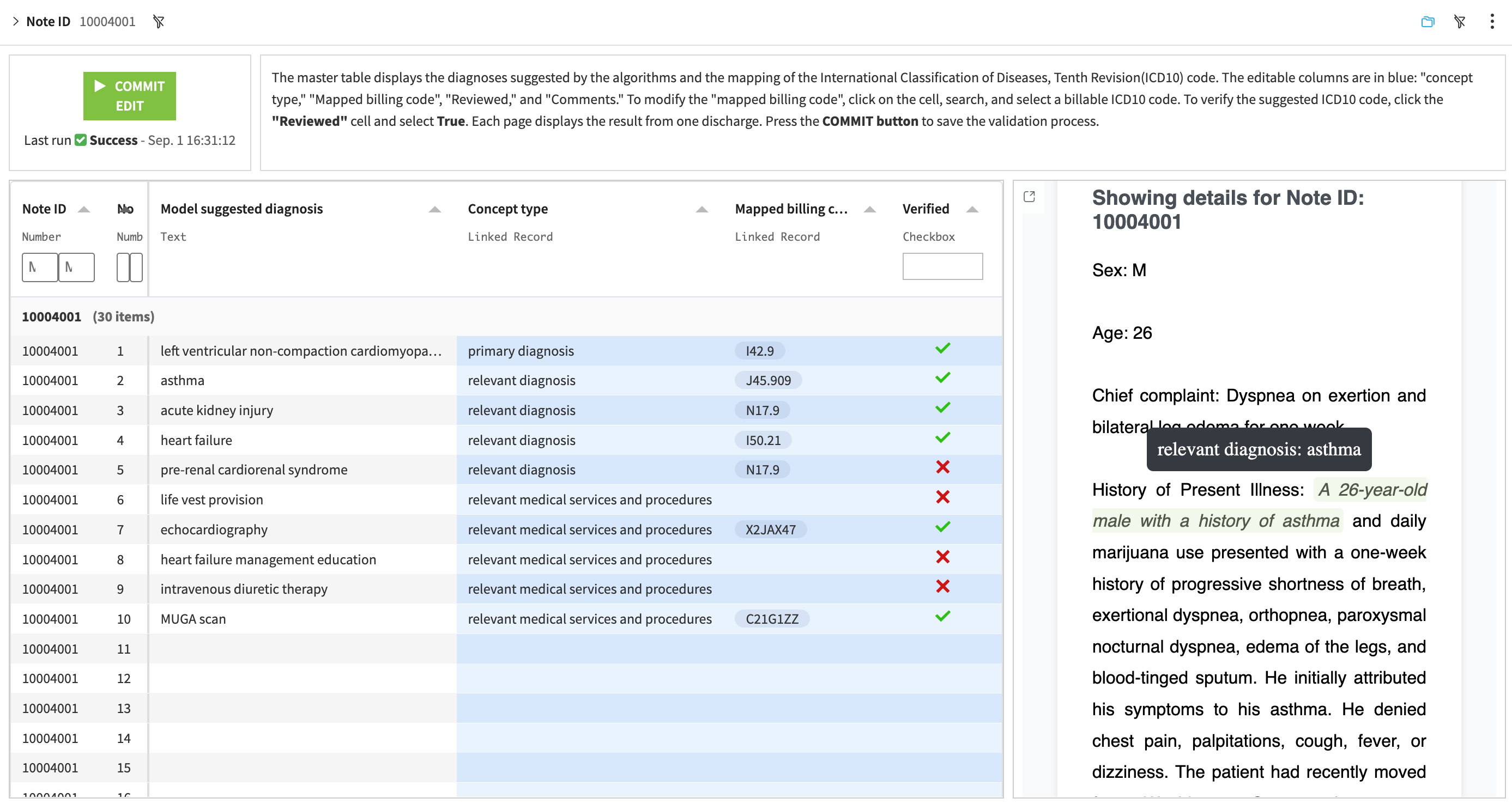 Dataiku screenshot of webapp code verification.